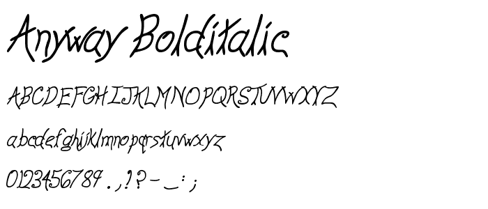 Anyway BoldItalic font